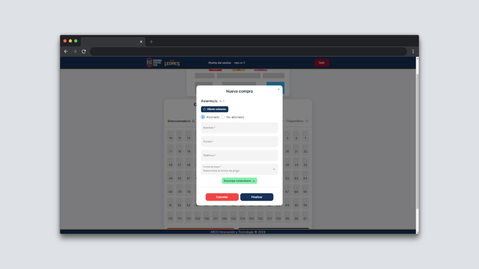 Sistema de Gestión de Entradas para Partidos de Basketball - Image 2